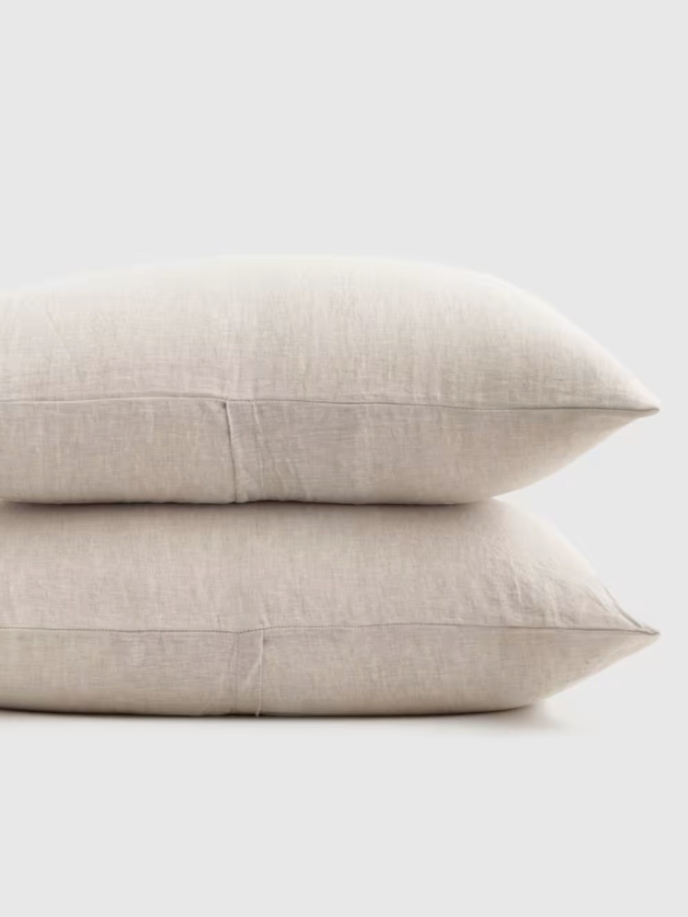 European Linen Sham Set Queen Standard Natural Chambray Tan